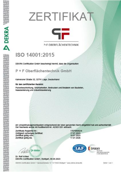 Dekra Zertifikat ISO